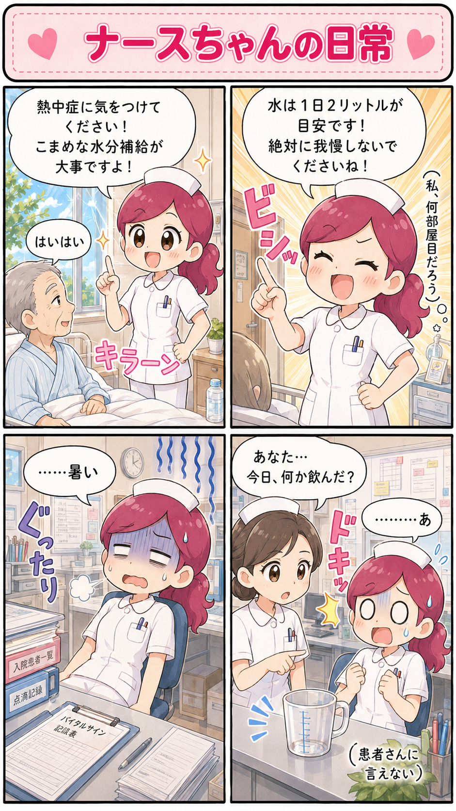 ナースちゃんの日常｜水分補給、してますか？